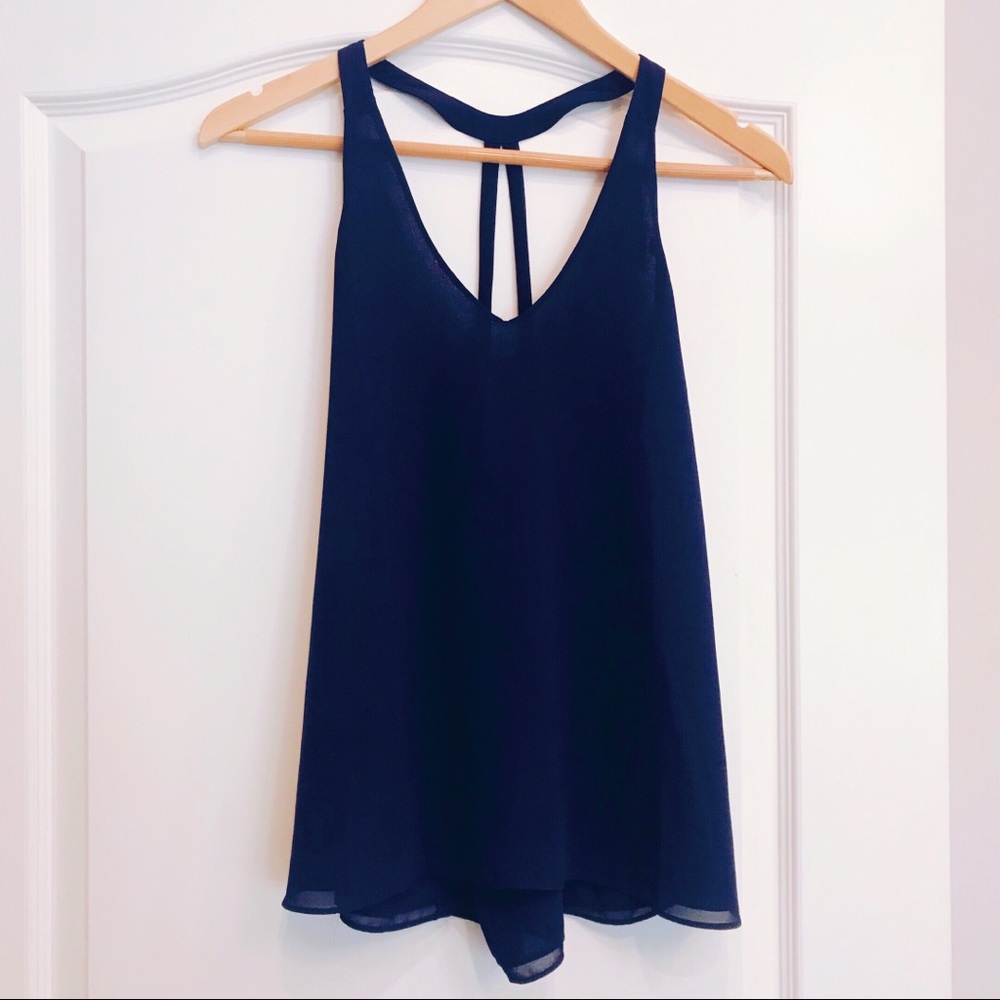 Navy strappy tank